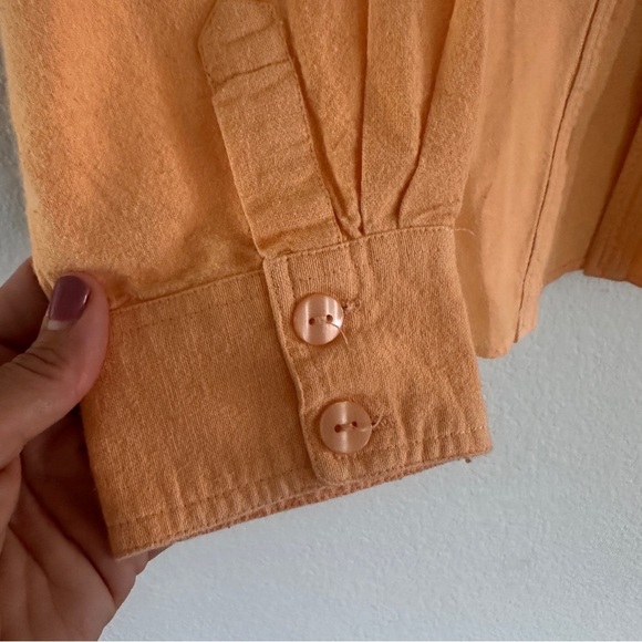 NorthStyle Orange Casual Woman’s Button Down Shirt 100% Cotton Bright & Happy - Picture 4 of 8